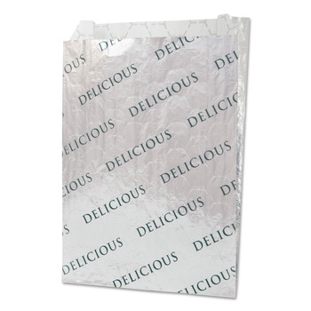 Bagcraft 300519 8 in. x 6 in. Foil/Paper/Honeycomb Insulated Bag - White (1000/Carton)