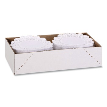 Hoffmaster 500236 8 in. Round Cambridge Lace Doilies - White (1000/Carton)
