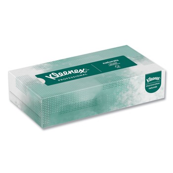Kleenex 21601 2-Ply Flat Box Naturals Facial Tissue for Business - White (125 Sheet/Box)