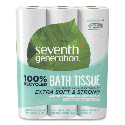 Cleaning Cloths & Wipes | Seventh Generation SEV 13738CT 2-Ply 100 Percent Recycled Septic Safe Bathroom Tissue - White (2/Carton) image number 0