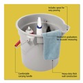 Buckets & Wringers | Rubbermaid Commercial FG261400GRAY 14 qt. 12 in. Round Utility Plastic Bucket - Gray image number 4