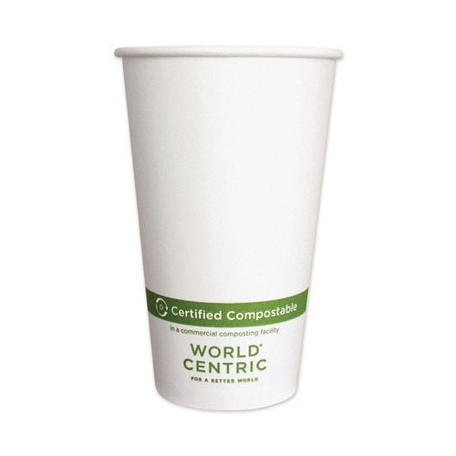 Cups | World Centric CUPA16 16 oz. Paper Hot Cups - White (1000/Carton) image number 0