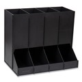 Perforated Roll & Hand Towels | Mind Reader CPODBK-BLK 14.25 in. x 9 in. x 12.15 in. 4-Compartment Anchor Collection Single Serve Pod Countertop Dispenser - Black image number 0
