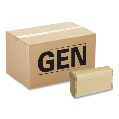 Perforated Roll & Hand Towels | GEN G1508 9 in. x 9.45 in. Multifold Paper Towels - Natural (4000/Carton) image number 0