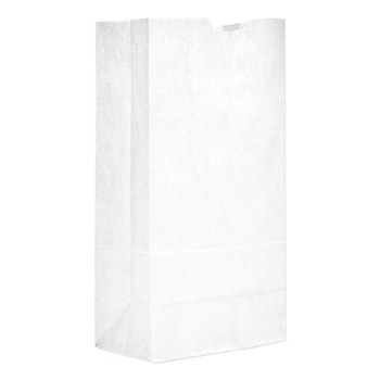 GROCERY BAGS | Ross & Wallace Paper Products 120320500PK/BL 8.25 in. x 5.25 in. x 16.13 in. #20 Size Grocery Paper Bags - White (500/Bundle)
