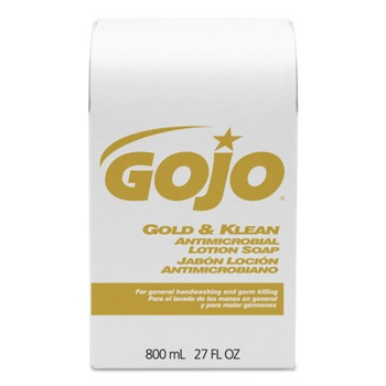 GOJO Industries 9127-12 800 mL Gold and Klean Lotion Soap Bag-in-Box Dispenser Refill - Floral Balsam (12/Carton)
