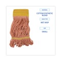 Mop Heads | Boardwalk BWK501OR 5 in. Headband Cotton/Synthetic Fiber Super Loop Wet Mop Head - Small, Orange (12/Carton) image number 4