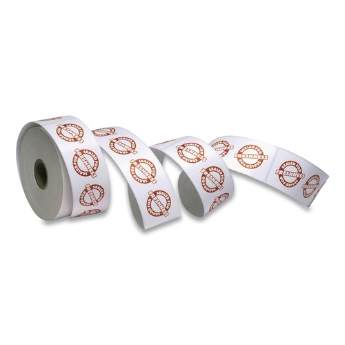 Labels | PM Company ICX90232497 1.88 in. X 6 in. Tamper Seal Label - Red/White (500/Roll, 4 Rolls/Carton) image number 0