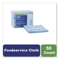 Cleaning Cloths & Wipes | Tork 192292 11.75 in. x 14.75 in. 1-Ply Small Pack Foodservice Cloth - Unscented/Blue/Blue Stripe (4/Carton) image number 2