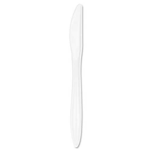 Disposable Knives | Dart K6BW Style Setter Mediumweight Plastic Knives - White (1000/Carton) image number 0