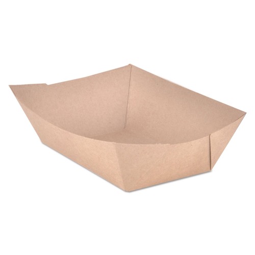 Food Trays & Liners | SCT SCH 0525 3 lbs. Capacity Paper Eco Food Trays - Brown (500/Carton) image number 0