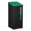 Indoor Waste Receptacles | Rubbermaid Commercial 2078992 Sustain 23 gal Metal/Plastic Decorative Refuse with Recycling Lid - Black/Green image number 0