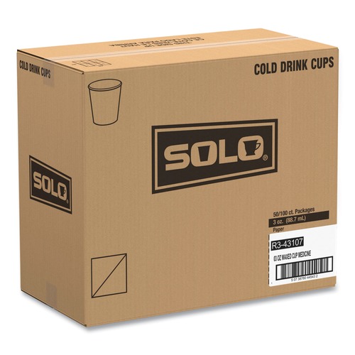 Medical Cups & Accessories | SOLO R3-43107 3 oz. Paper ProPlanet Seal Medical and Dental Graduated Cups - White/Blue (5000/Carton) image number 0