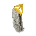 Mop Handles | Boardwalk BWK620 60 in. Quick Change Side-Latch Plastic Mop Head Aluminum Handle - Yellow image number 4