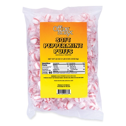 Candy, Gum & Mints | Office Snax 00666 22 oz. Bag Soft Peppermint Puffs Candy Assortments image number 0