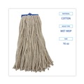 Mop Heads | Boardwalk BWK716CEA 16 oz. Cut-End Lie-Flat Cotton Wet Mop Head - White image number 2