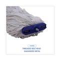 Mop Heads | Boardwalk BWK720R 20 oz. Economical Lie-Flat Rayon Fiber Mop Head - White (12/Carton) image number 7
