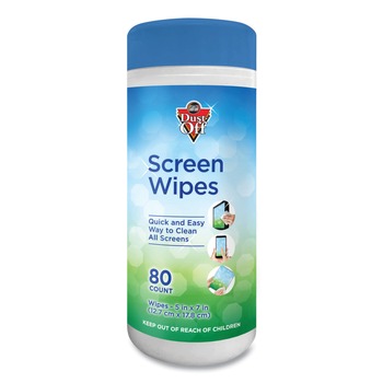 Dust-Off DSCT 5 in. x 7 in. Cloth Premoistened Monitor Cleaning Wipes - White