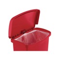 Indoor Waste Receptacles | Rubbermaid Commercial 1883566 Streamline 13-Gallon Front Step Style Resin Step-On Container - Red image number 3