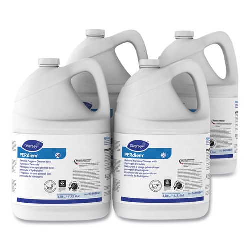 Disinfecting & Cleaning Solutions | Diversey Care 94998841 Hydrogen Peroxide 1 Gallon Bottle Perdiem Concentrated General Purpose Cleaner (4/Carton) image number 0
