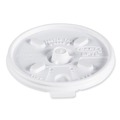Cup Lids | Dart 8FTL Lift 'n' Lock 8 oz. Foam Cup and Container Lids - White (1000/Carton) image number 3