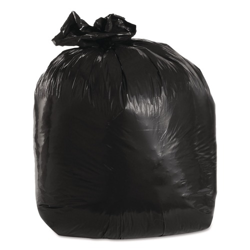 Low-Density Trash Bags | Trinity Plastics 100446 30 in. x 36 in. 20-Gallon 1.25 millimeter Flat Pack Low-Density Can Liners - Black (100/Carton) image number 0