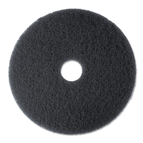 Floor Pads-Stripping | 3M 7300-17 17 in. Diameter Low-Speed High Productivity Floor Pads 7300 - Black (5/Carton) image number 0