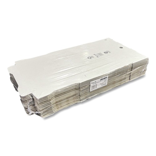 Pizza Boxes | Karat FP-PBF12W 12 in. x 12 in. x 1.97 in. Corrugated Paper Boxes - White/Brown (50/Bundle) image number 0