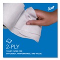 Perforated Roll & Hand Towels | Scott 13607 Essential 2-Ply Septic Safe Convenience Carton Standard Roll Bathroom Tissue for Business - White (550/Roll, 20 Rolls/Carton) image number 3