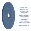 Floor Pads-Stripping | Boardwalk BWK4016BLU 16 in. Diameter Scrubbing Floor Pads - Blue (5/Carton) image number 4