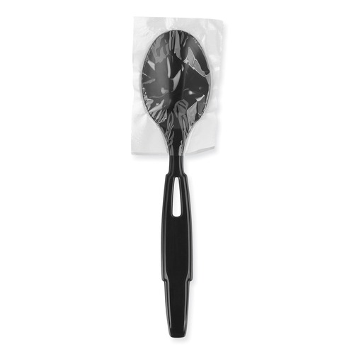 Disposable Spoons | Dixie SSWPT5 SmartStock Wrapped Heavyweight Cutlery Teaspoons Refill - Black (960/Carton) image number 0