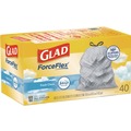 Drawstring & Kitchen Bags | Glad 78361 ForceFlex 24 in. x 27.38 in. 13 Gallon Kitchen Drawstring Trash Bags - White Fresh Clean Scent (240/Carton) image number 2