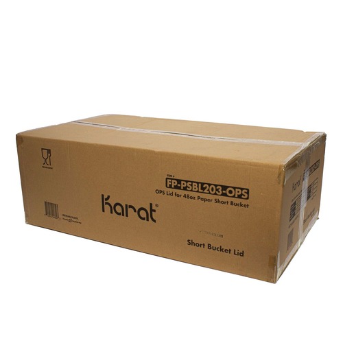 Food Containers & Lids | Karat FP-PSBL203-OPS Plastic Lid for 48 oz. Food Bucket - Clear (270/Carton) image number 0