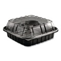 Food Containers & Lids | Anchor 4118501 33 oz. 8.46 in. x 3.16 in. Plastic Crisp Foods Technologies Containers - Clear/Black (180/Carton) image number 0