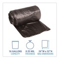 Low-Density Trash Bags | Boardwalk H4832RKKR01 16 Gallon 0.35 mil 24 in. x 32 in. Perforated Roll Low-Density Waste Can Liners - Black (50 Bags/Roll, 10 Rolls/Carton) image number 4