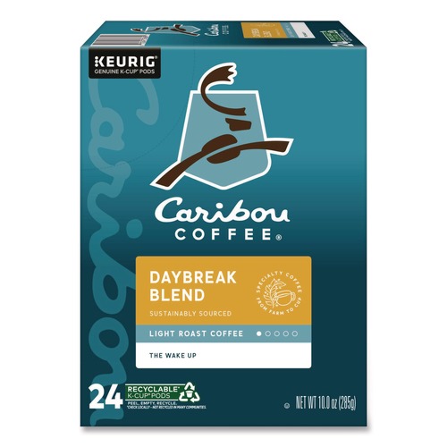 Coffee - Caffeinated | Caribou Coffee 5000330136 Coffee K-Cups - Daybreak Morning Blend (24/Box) image number 0