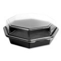 Perforated Roll & Hand Towels | SOLO 864056-AP94 OctaView 9.57 in. x 9.2 in. x 3.2 in. 42 oz. Plastic Hinged-Lid Cold Food Containers - Black/Clear (100/Carton) image number 0