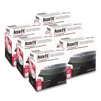 AccuFit H5645TC RC1 28 in. x 45 in. 0.9 mil. 23-Gallon Linear Low Density Can Liners with AccuFit Sizing - Clear (300/Carton)