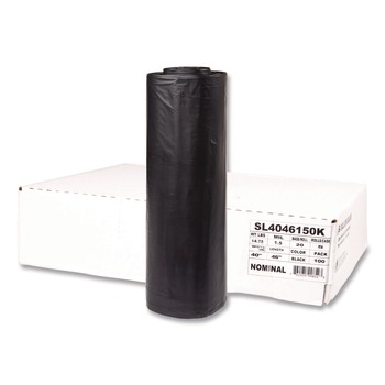 Inteplast Group SL4046150K Institutional Low-Density Can Liners 45 gal 1.5 mil 40-in x 46-in Black Interleaved Roll 20 Bags/Roll 5 Rolls/Carton