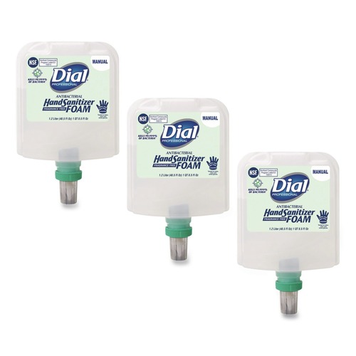 Hand Sanitizers | Dial Professional 19717 1.2 Liter Antibacterial Foaming Hand Sanitizer Refill for Dial 1700 Dispenser - Fragrance-Free (3/Carton) image number 0