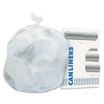 Heritage Z6640VN R01 33 in. x 40 in. 16 mic 33 Gallon High-Density Waste Can Liners - Natural (25 Bags/Roll, 10 Rolls/Carton)