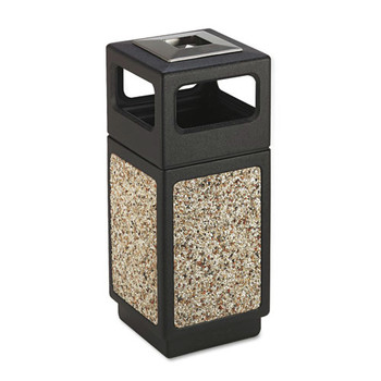Safco 9470NC 15 Gallon Polyethylene/Stainless Steel Canmeleon Aggregate Panel Receptacles - Black