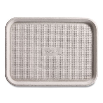 FOOD TRAYS AND LINERS | Chinet 20815 StrongHolder 9 in. x 12 in. x 1 in. Molded Fiber Paper Food Trays - Beige (250/Carton)