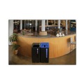 Indoor Waste Receptacles | Rubbermaid Commercial 2078980 Sustain 23 gal Metal/Plastic Decorative Refuse with Recycling Lid - Black/Blue image number 7