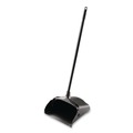Dust Pans | Rubbermaid Commercial FG253100BLA 12.5 in. x 37 in. Lobby Pro Polypropylene with Vinyl Coat Upright Dustpan with Wheels - Black image number 0