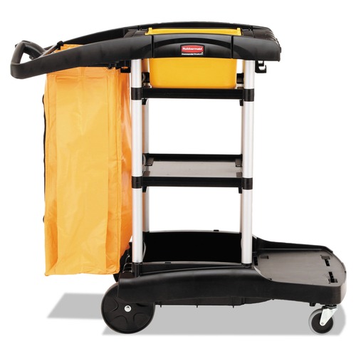 Perforated Roll & Hand Towels | Rubbermaid Commercial FG9T7200BLA High Capacity Cleaning Cart - Black image number 0