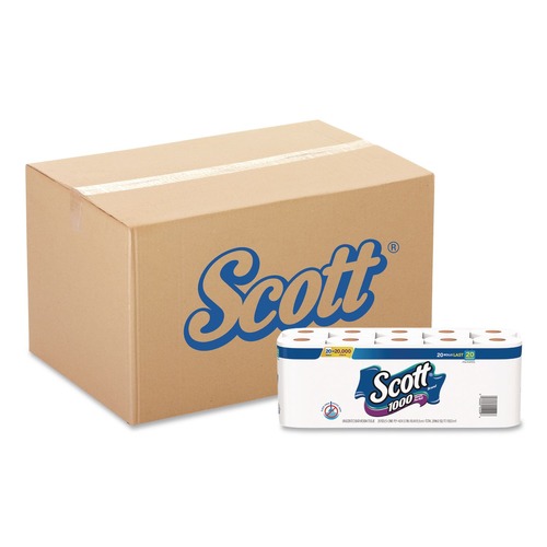 Perforated Roll & Hand Towels | Scott 20032 1000 1-Ply Septic-Safe Bathroom Tissue - White (2/Carton) image number 0