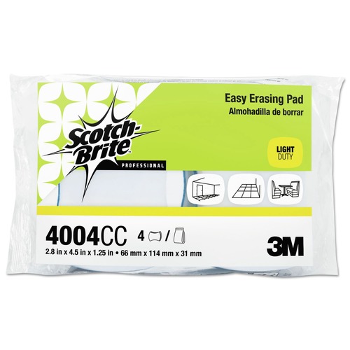 Scouring Pads & Sticks | Scotch-Brite PROFESSIONAL 4004CC 2.8 x 4.5 x 1.2 Easy Erasing Pad 4004 - Blue/White (12/Carton) image number 0