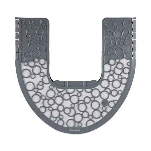 Safety Mats | Boardwalk FCMP000I006M0021430GRY 22 in. x 22 in. Non-Slip Rubber Commode Mat 2.0 Disposable Toilet Floor Mat - Gray/White (6/Carton) image number 0