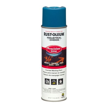 Rust-Oleum 203031CT 17 oz. Aerosol Can Industrial Choice M1800 System Water-Based Precision Line Marking Paint - Flat APWA Caution Blue (12/Carton)